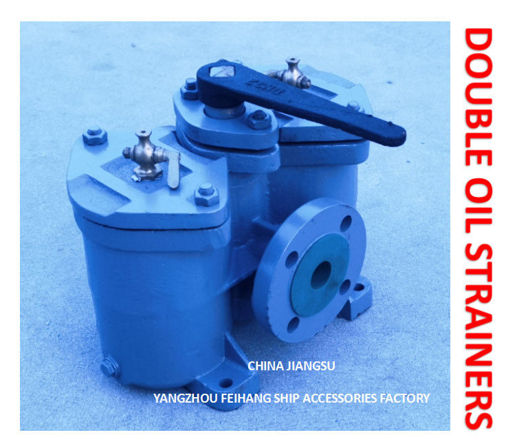 Dual Oil Filter , Dual Low Pressure Oil Filter AS32-0.4/0.22 Cb/T425-1994 Body Cast Iron Filter Cartridge Stainless Stee