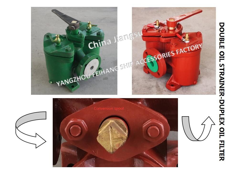 Marine Dual Low Pressure Crude Oil Filter AS25 0.4-0.22 CB/T425-1994 Body Cast Iron Filter Cartridge Stainless Steel