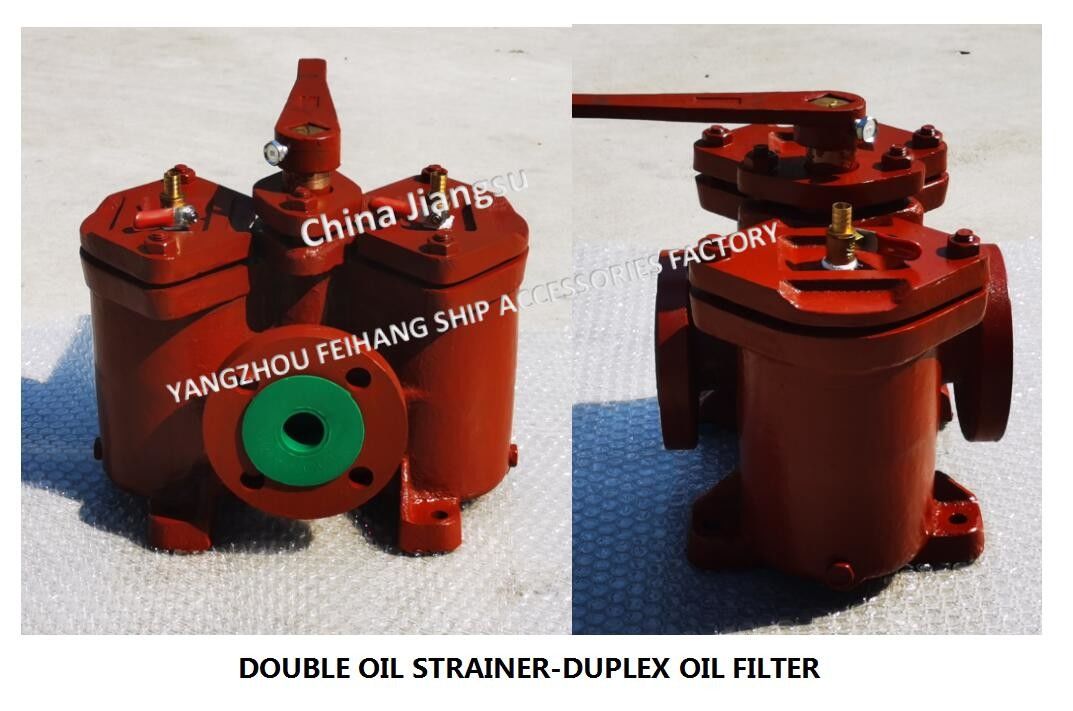 Marine Dual Low Pressure Crude Oil Filter AS25 0.4-0.22 CB/T425-1994 Body Cast Iron Filter Cartridge Stainless Steel