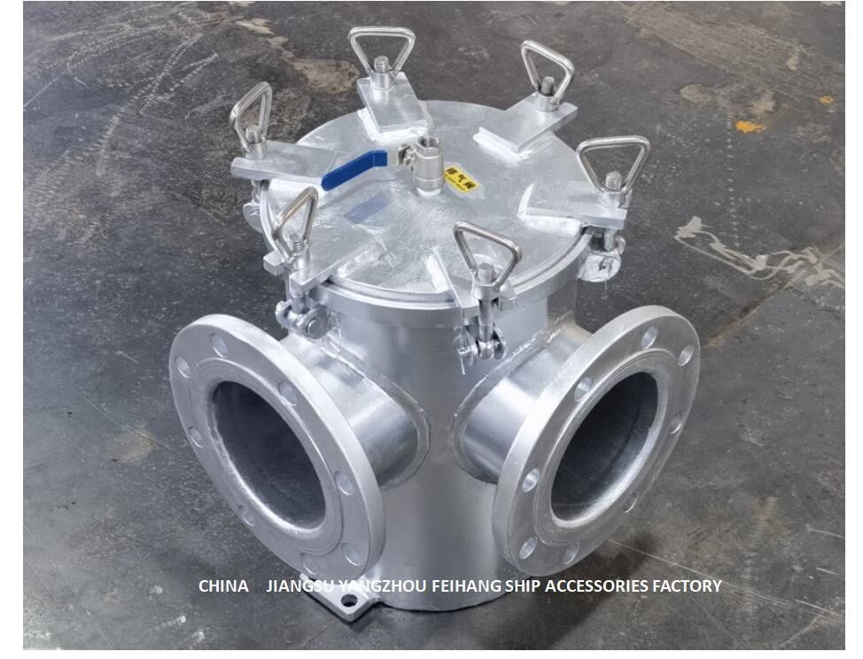 BRS150 CB/T497-2012 Central Fresh Water Cooling System Marine Sea Water Filter Right Angle Carbon Steel Hot Dip Galvaniz