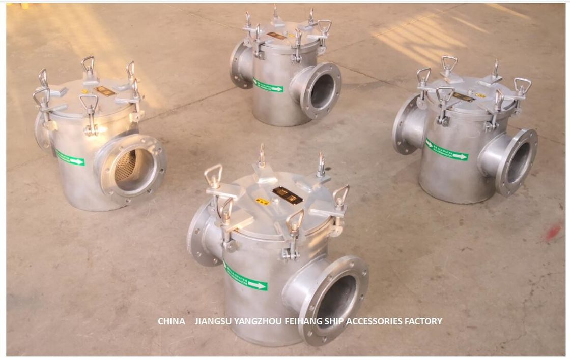 Straight Through Suction Coarse Water Filter For Bulk Seawater Pump Inlet AS150 CB/T497-2012  Carbon steel material