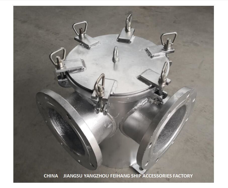 BRS150 CB/T497-2012 Central Fresh Water Cooling System Marine Sea Water Filter Right Angle Carbon Steel Hot Dip Galvaniz