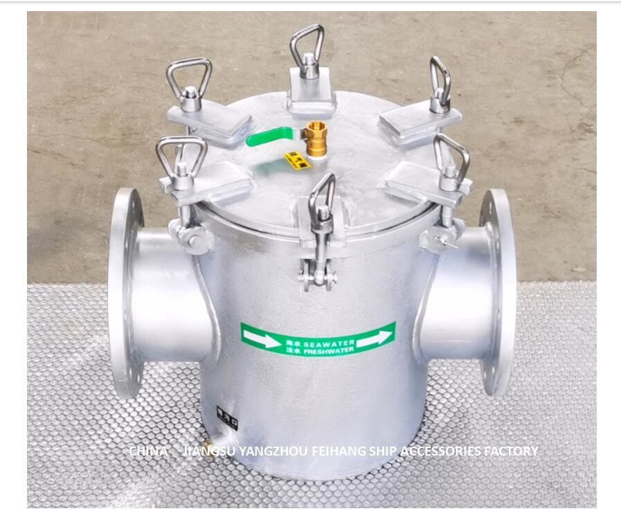 Fresh Water Pump Inlet Seawater Filter, Straight Through Seawater Filter AS150 CB/T497-2012 Stainless steel filter