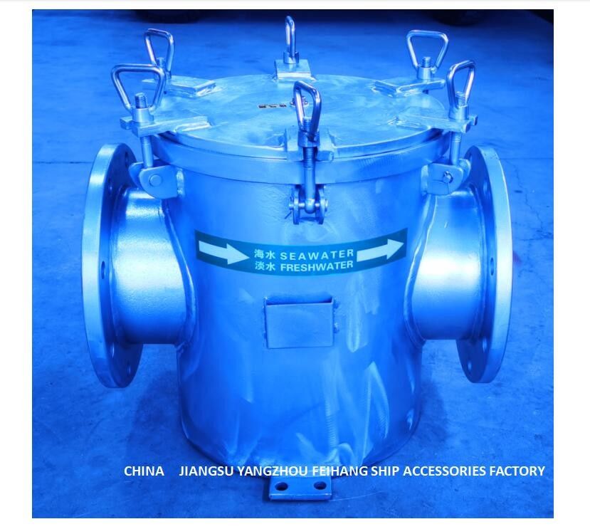 Straight Through Carbon Steel Galvanized Seawater Filter For Auxiliary Seawater Pump Inlet Model AS200 CB/T497