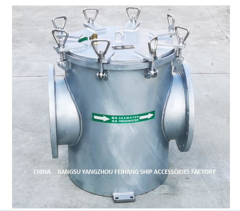 Straight-Through Carbon Steel Galvanized Seawater Filter For Auxiliary Machine Seawater Pump Inlet AS300 CB/T497-2012