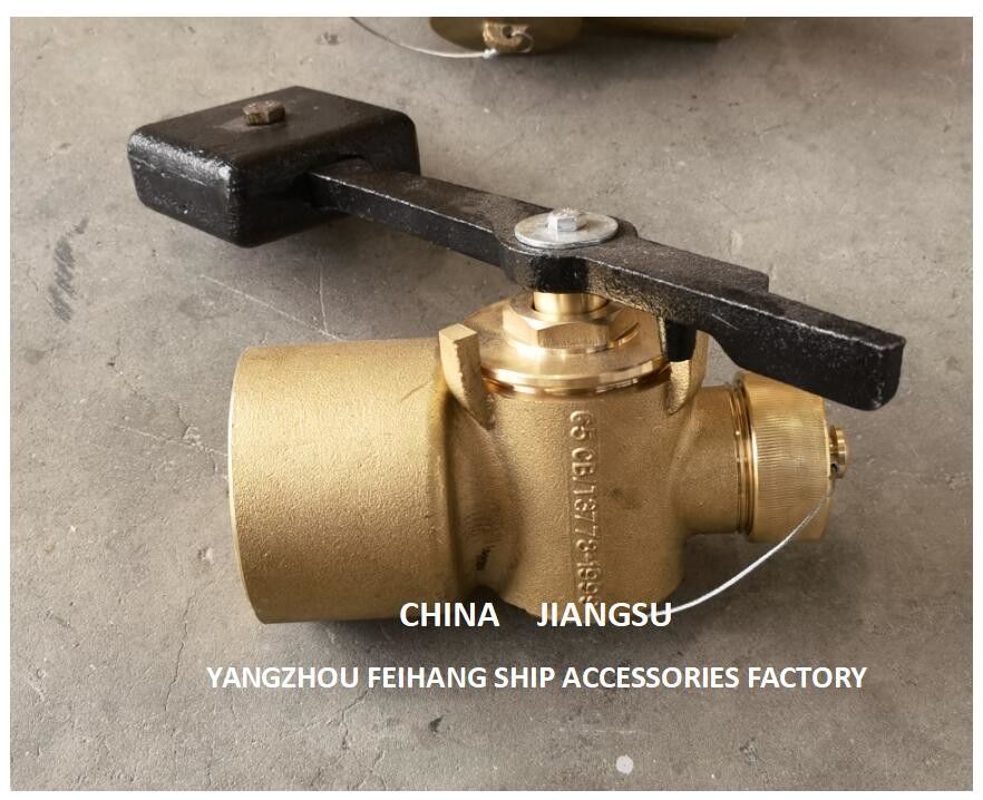 BRONZE DEPTH SOUNDING SELF-CLOSING VALVE FOR SUNKEN CABIN DN65 CB/T3778-99  MATERIAL-BRONZE WITH COUNTERWEIGHT