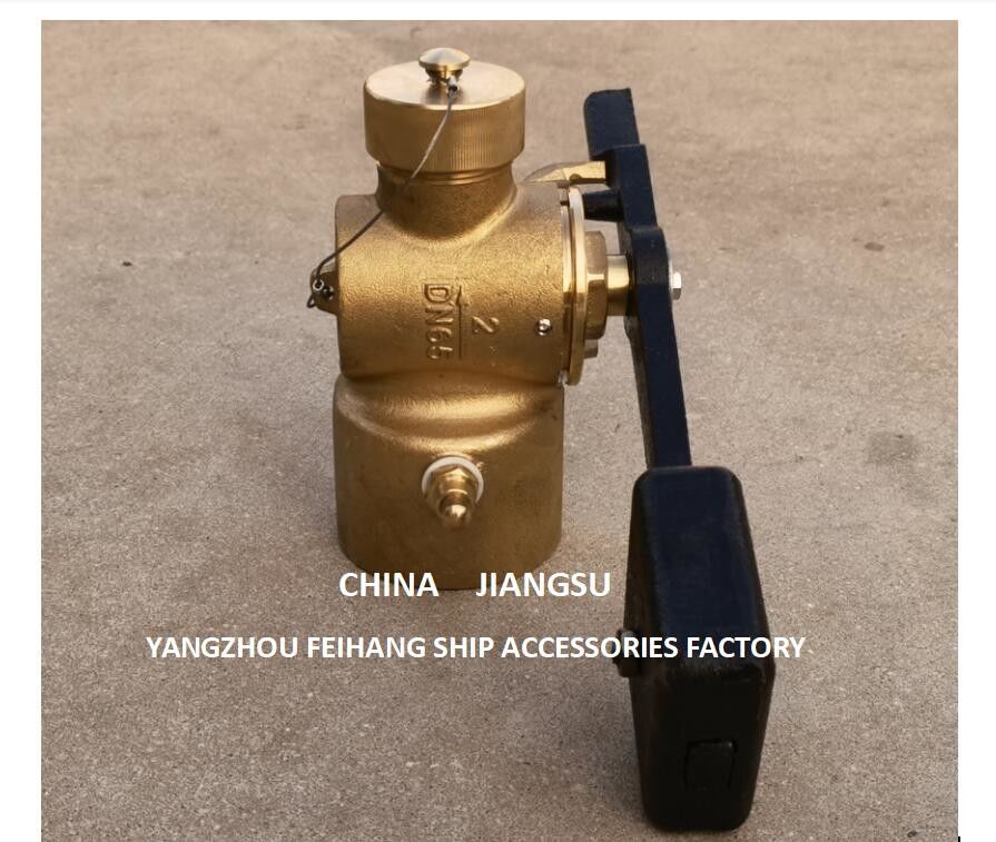 BRONZE DEPTH SOUNDING SELF-CLOSING VALVE FOR SUNKEN CABIN DN65 CB/T3778-99  MATERIAL-BRONZE WITH COUNTERWEIGHT
