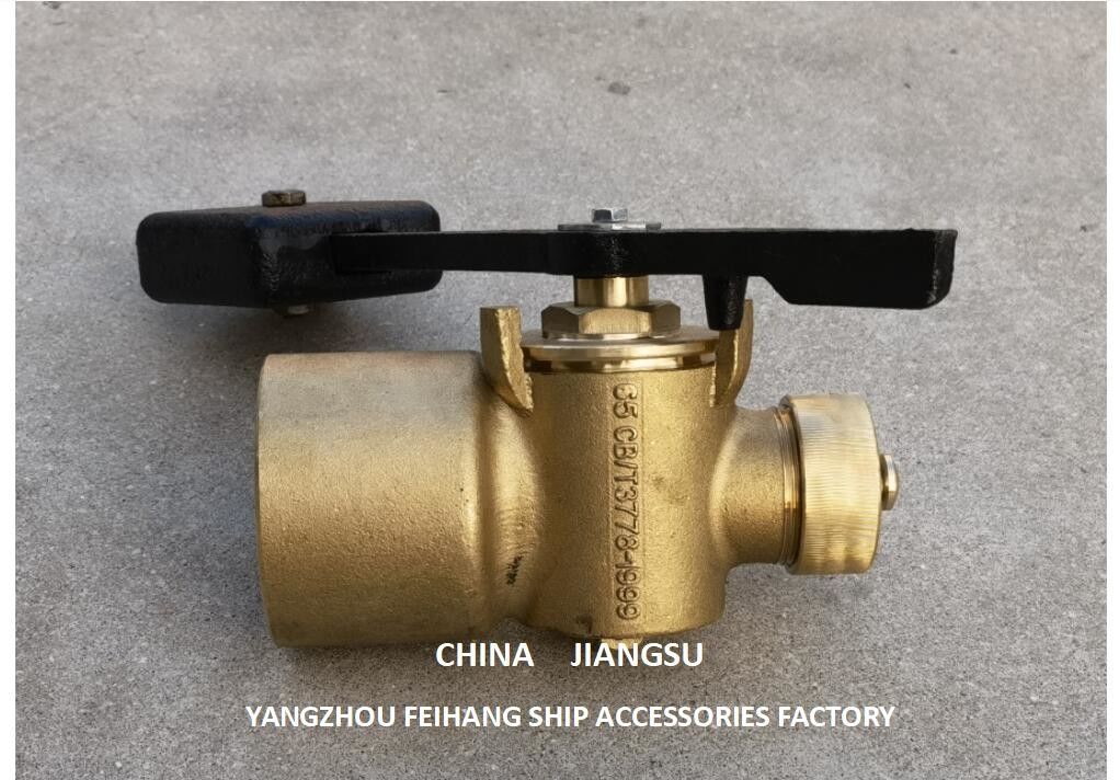 BRONZE DEPTH SOUNDING SELF-CLOSING VALVE FOR SUNKEN CABIN DN65 CB/T3778-99  MATERIAL-BRONZE WITH COUNTERWEIGHT