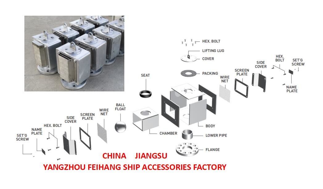Topside Tank Air Vent Head No.Fh-100a With SUS316 Floatball Body Carbon Steel Hot-Dip Galvanizing