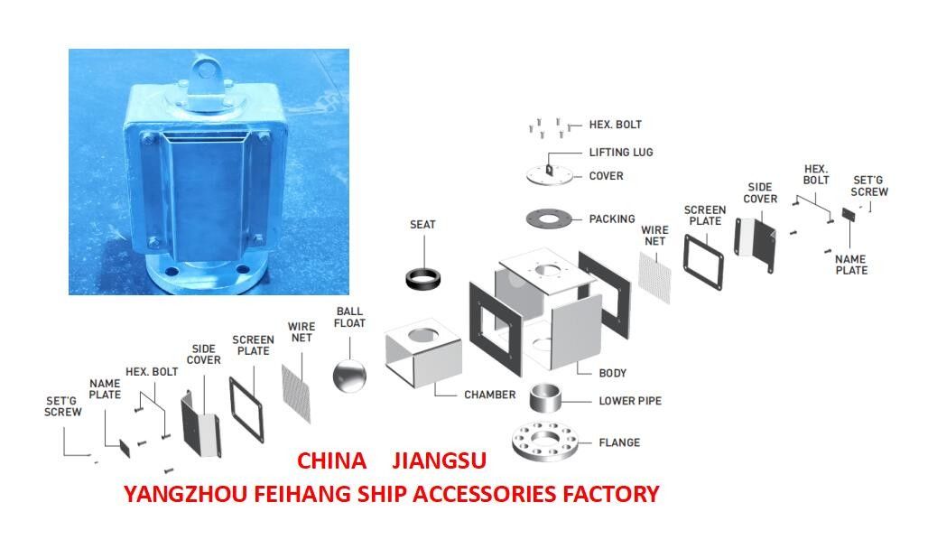 Air Pipe Heads / Air Vent Heads /Box Type Ball Float Air Vent Head-Feihang Marine