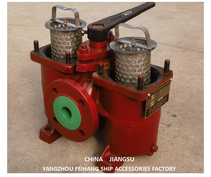 Durable Cast Iron Flange Filter Duplex Oil Strainer Suitable For 0.5mpa Pressure Range Model As50 Cb/T425