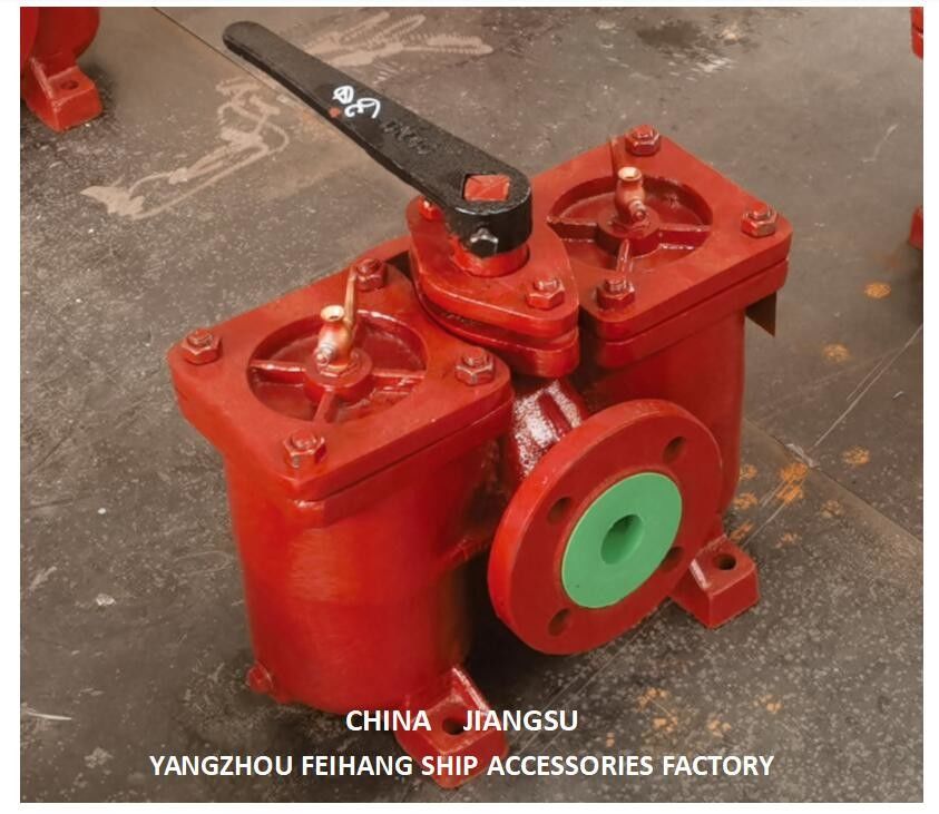 Durable Cast Iron Flange Filter Duplex Oil Strainer Suitable For 0.5mpa Pressure Range Model As50 Cb/T425