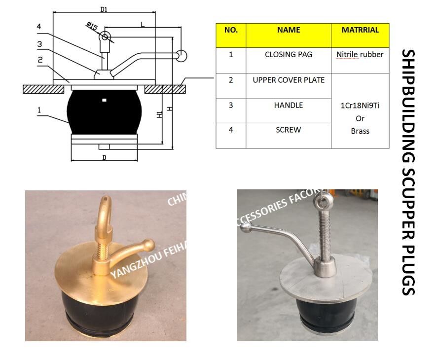 Nc No.50 Deck Scupper Plug, Gutter Plug-Yangzhou Feihang Ship Accessories Factory