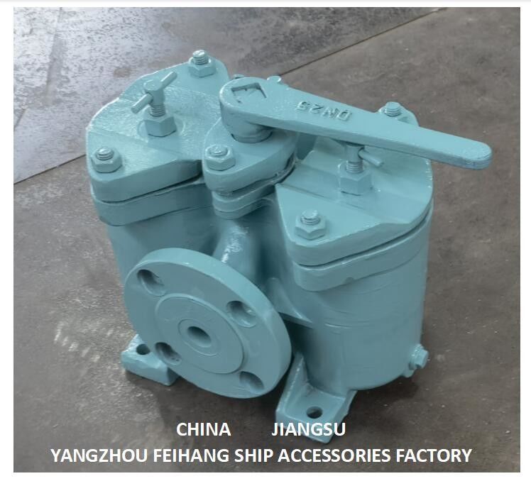 Marine Duplex Oil Strainers Size Dn25, Body Cast Iron Filter Stainless Steel. 60mesh
