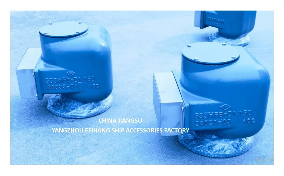 WATER BALLAST TANKS AIR VENT HEAD MODEL-533HFB-150A MARINE AIR PIPE HEAD BODY CAST IRON WITH STAINLESS STEEL FLOAT