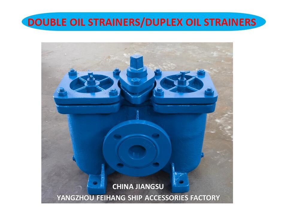 DUPLEX OIL STRAINERS, SIZE DN50, BODY CAST IRON, 60 MESH MODEL AS16050 CB/T425-94