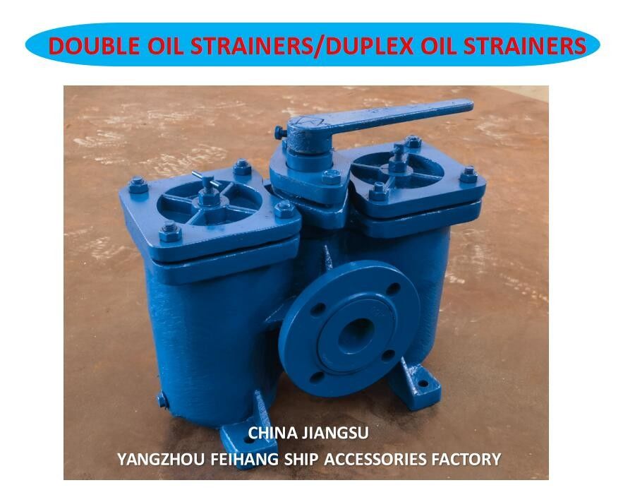 DUPLEX OIL STRAINERS, SIZE DN50, BODY CAST IRON, 60 MESH MODEL AS16050 CB/T425-94