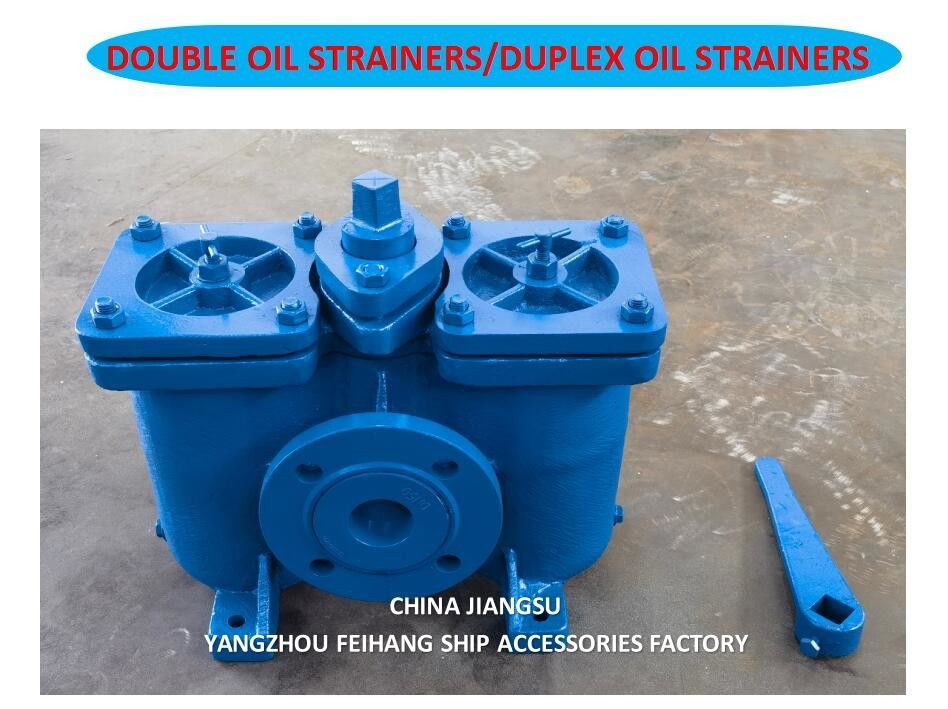 DUPLEX OIL STRAINERS, SIZE DN50, BODY CAST IRON, 60 MESH MODEL AS16050 CB/T425-94