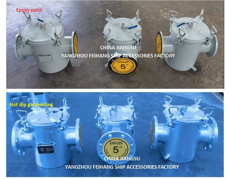 Model As125 CBM1061-81 Straight Through Type Sea Water Strainers  Body Galvanized, With Stainless Steel Filter Cartridge