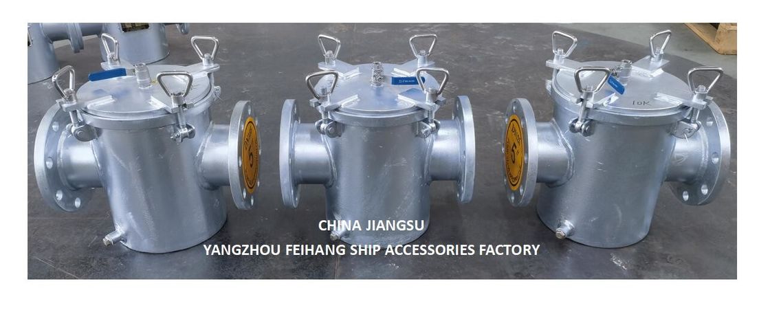 Basket Seawater Strainers For Main Seawater Pump Inlet Model AS125 CBM1061 Body Galvanized, Screen Stainless Steel