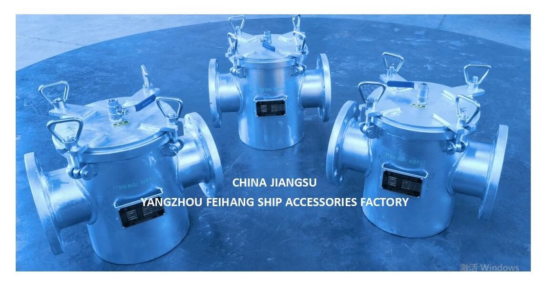 Basket Seawater Strainers For Main Seawater Pump Inlet Model AS125 CBM1061 Body Galvanized, Screen Stainless Steel