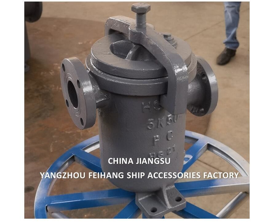 CHINA SUPPLY JIS F7209 MARINE SIMPLEX FUEL STRAINER & MARINE SINGLE FILTER CAST IRON BODY STAINLESS STEEL FILTER ELEMENT