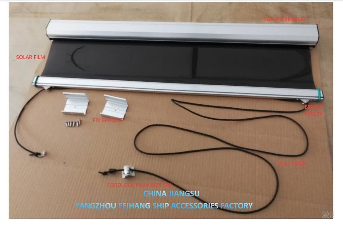 MARINE SOLAR SHADE & ANTI-GLARE SUN SCREEN ROLLER BLIND WITH AL.ALLOY CASSETTE BOX AND POLYESTER SHADE FILM