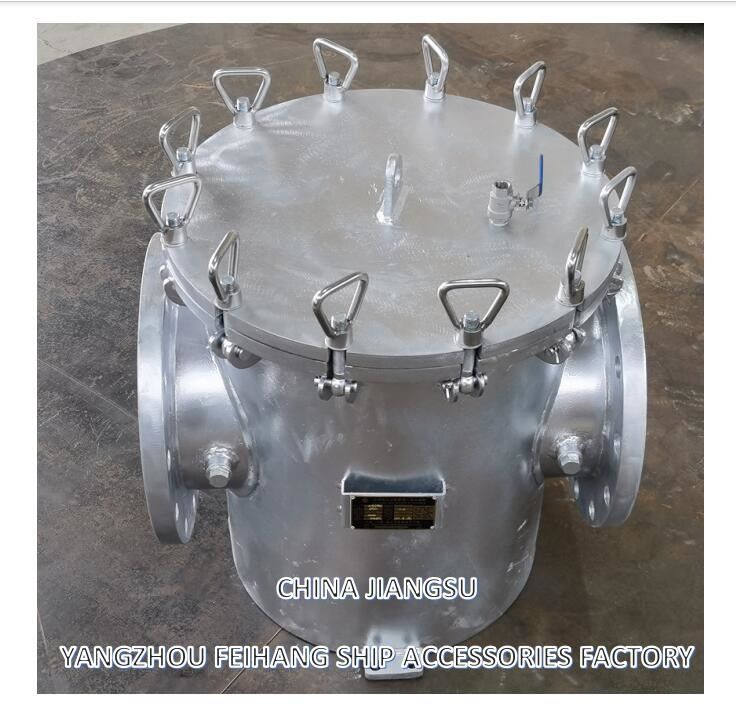 Marine Coarse Water Filter Model AS250 CB/T497 Carbon Steel Galvanized Body, Stainless Steel Filter Cartridge,Mesh-8mm