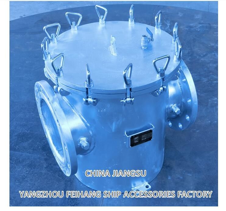 Marine Coarse Water Filter Model AS250 CB/T497 Carbon Steel Galvanized Body, Stainless Steel Filter Cartridge,Mesh-8mm
