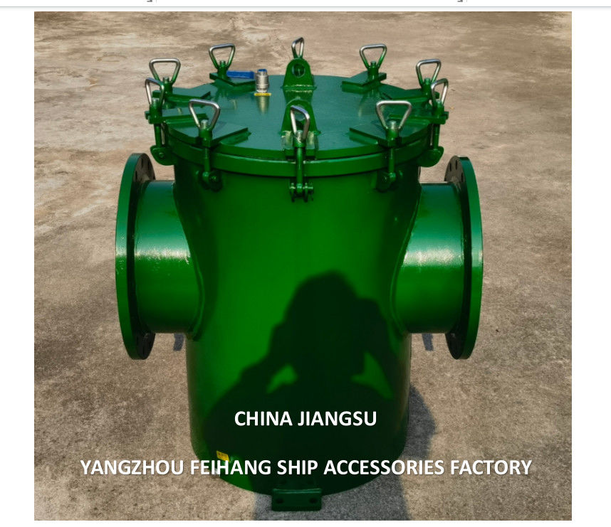 Rubber Lining Carbon Steel Sea Water Filter (AS350 CB/T 497-2012) Flange End With Exhaust Valve / Discharge Outlet