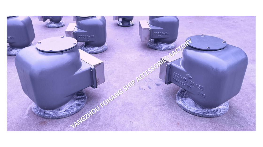NODULAR CAST IRON MARINE AIR VENT HEAD MODEL 533HFB-150A MEDIUM GRAY FOR BALLAST TANK FLOAT TYPE