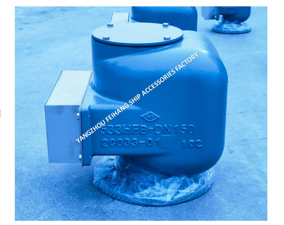 FLANGE CAST IRON 533HFB-150A MARINE AIR VENT HEAD FLOAT TYPE FOR BALLAST TANK BREATHABLE CAP WITH FIRE NET