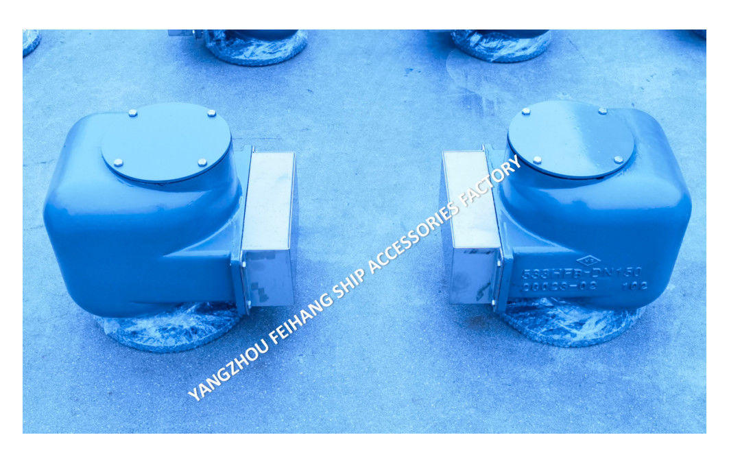 NODULAR CAST IRON MARINE AIR VENT HEAD MODEL 533HFB-150A MEDIUM GRAY FOR BALLAST TANK FLOAT TYPE