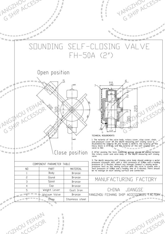 VALVE SOUNDING SELF CLOSING DN50 CB/T3778-99 SOUNDING VALVE SELF CLOSING MAKER: YANGZHOU FEIHANG SHIP 