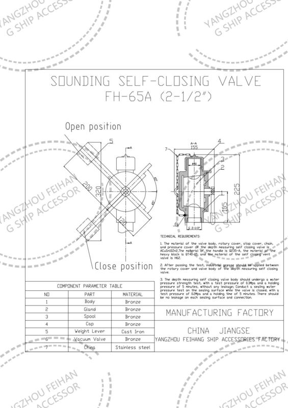 VALVE SOUNDING SELF CLOSING DN50 CB/T3778-99 SOUNDING VALVE SELF CLOSING MAKER: YANGZHOU FEIHANG SHIP 