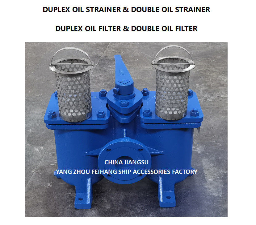 LOW PRESSURE DUPLEX OIL STRAINER MODEL AS65 CB/T425 CAST IRON BODY WITH STAINLESS STEEL FILTER CARTRIDGE