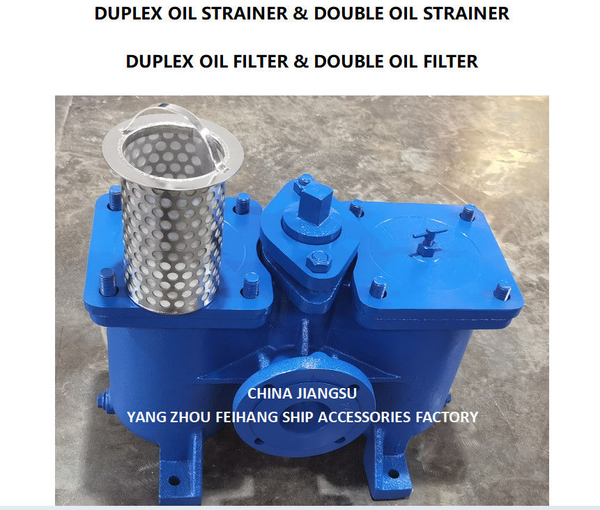 LOW PRESSURE DUPLEX OIL STRAINER MODEL AS65 CB/T425 CAST IRON BODY WITH STAINLESS STEEL FILTER CARTRIDGE