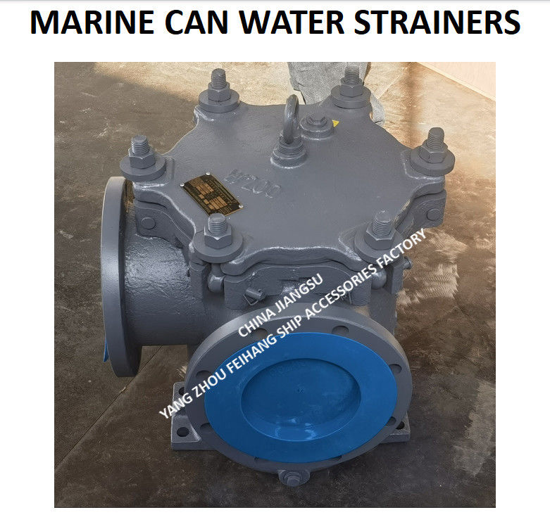 JIS F7121-1996 Marine Cast Iron Can Water Filter 5K-200A LA-Type For Main Seawater Pump  With Stainless Steel Filter Basket