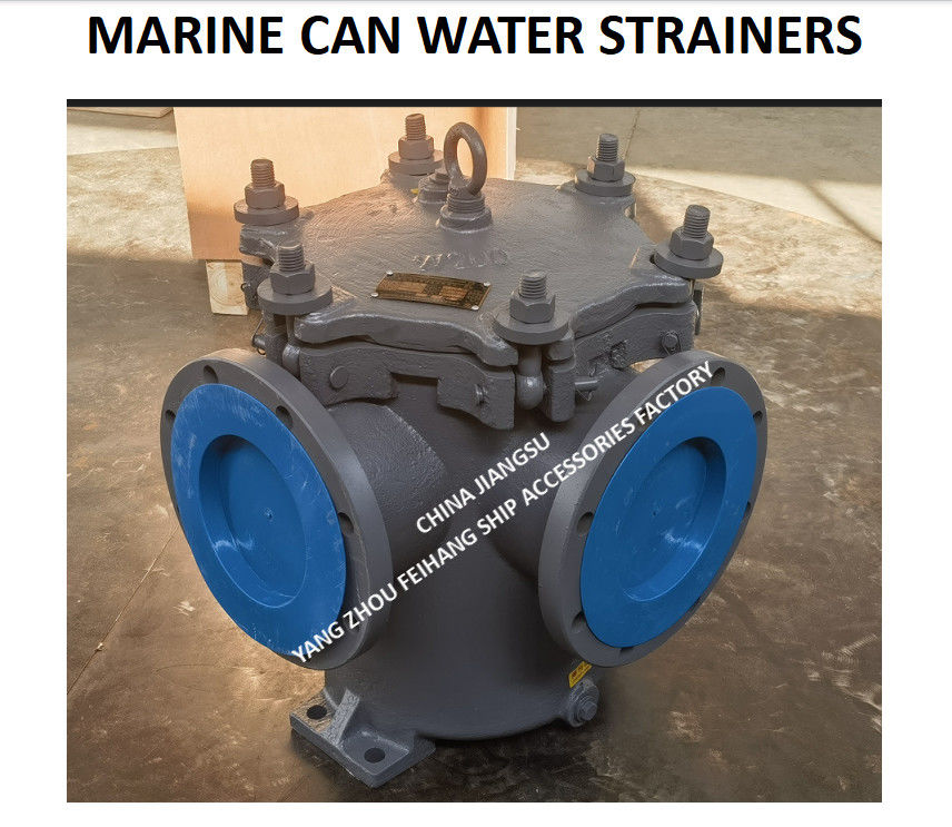JIS F7121-1996 Marine Cast Iron Can Water Filter 5K-200A LA-Type For Main Seawater Pump  With Stainless Steel Filter Basket