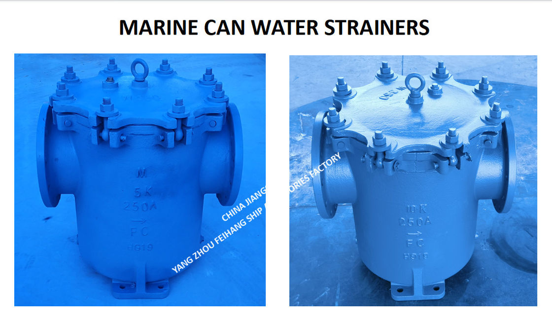5K-300A Can Water Strainer S-Type JIS F7121 Body Cast Iron With Stainless Steel Filter Cartridge