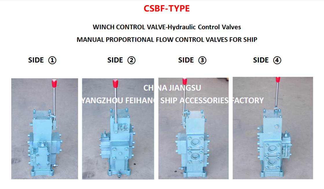 View From Different Angles For Manual Proportional Flow Control Valves & Winch Control Valve &  Hydraulic Control Valve &