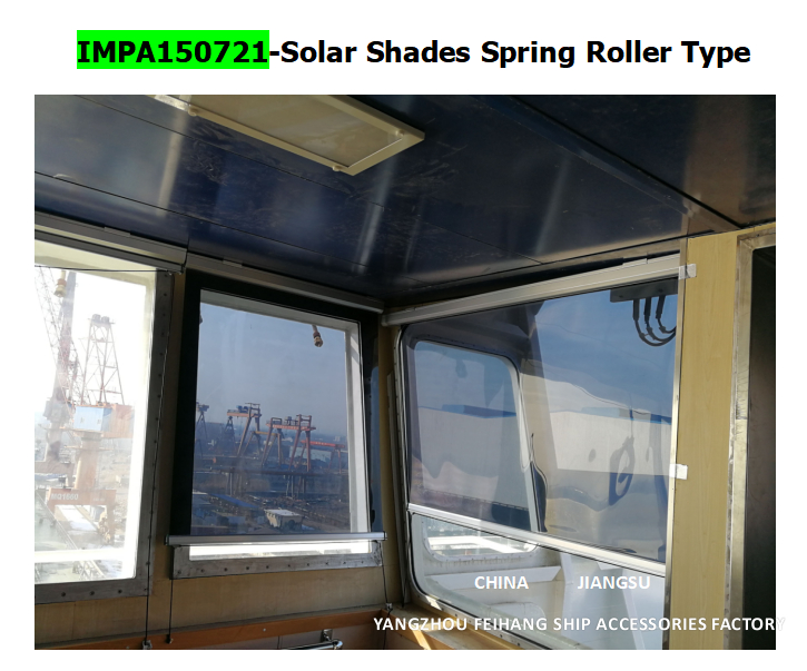 Marine Solar Shade roller blind & Marine Solar screen roller type blind with cassette box- Blin for the vessel’s bridge window