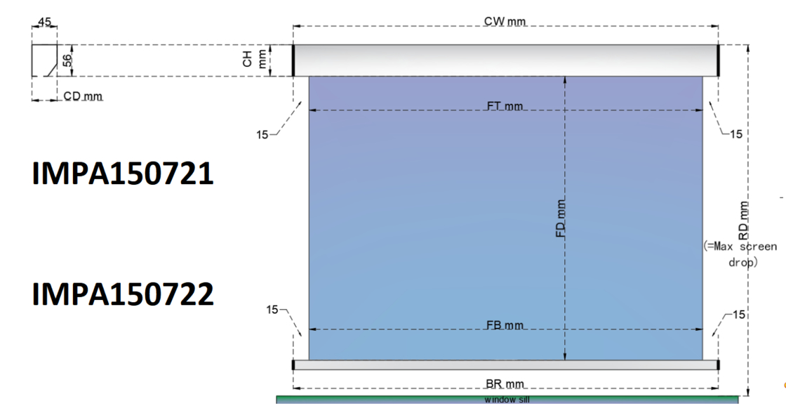 IMPA150721 Marine solar blinds Marine Sunblinds Marine interior roller blinds  for Interior Areas