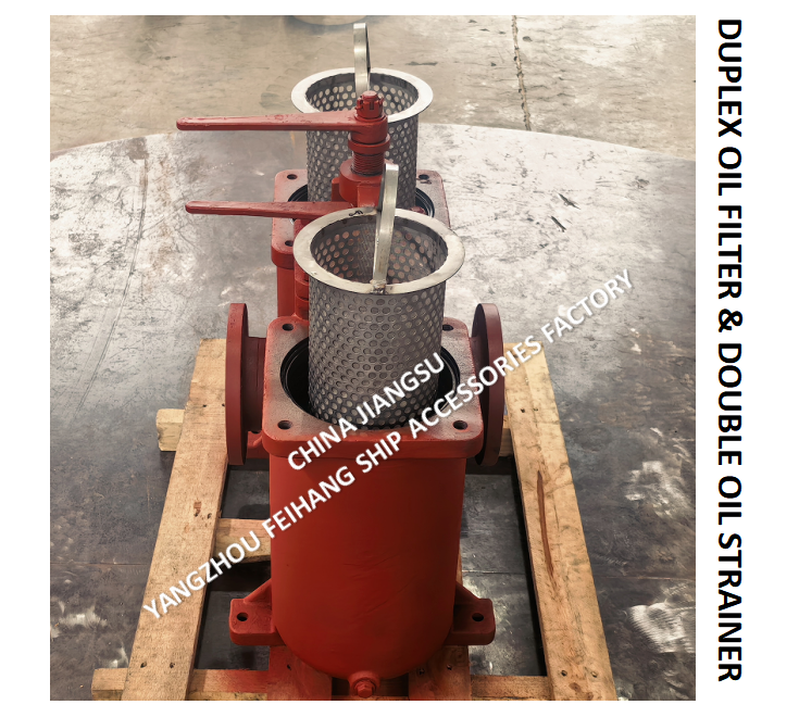 Low pressure Duplex Oil Strainers & Double Oil Filter Model-FH-AS100 CB/T425 Cast iron body, stainless steel filter screen